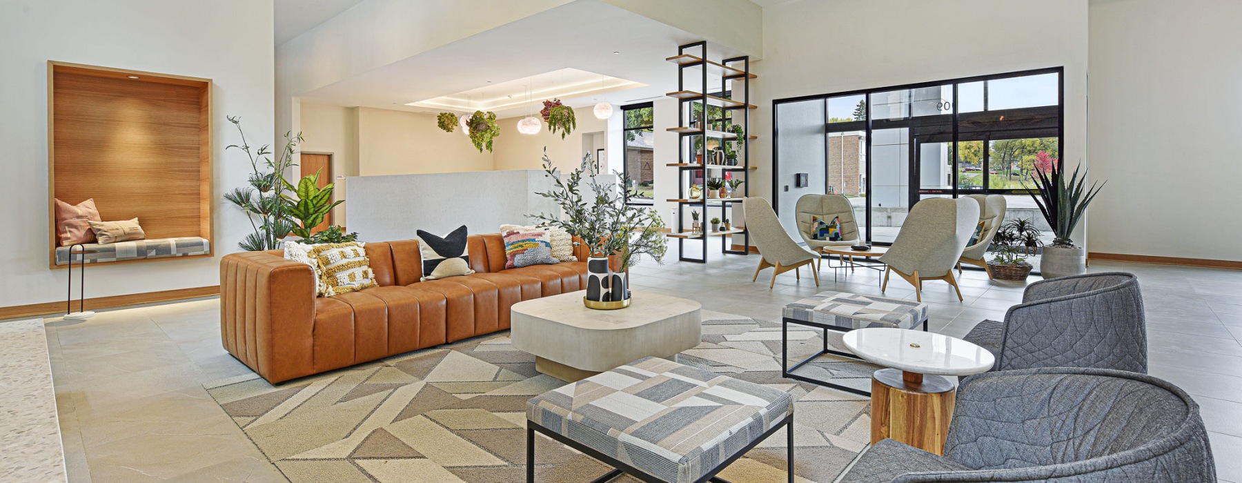 Community lounge area with modern furnishings